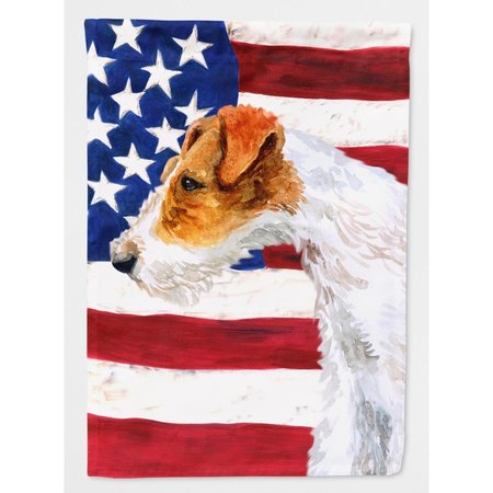 PATIOPLUS Fox Terrier Patriotic Flag Canvas House Size PA2551725